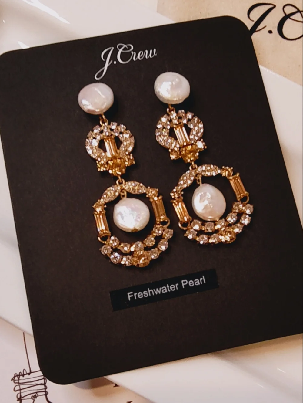 NWT J. Crew Freshwater Pearl Drop Earrings - Picture 4 of 11